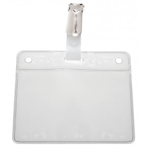 Porte-badge souple prêt à l'emploi avec clip - IDS46 (lot de 100)