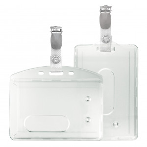 Kartenhalter mit Kartenclip (Hosenträgerklemme und verstärkte Lasche) - IDS48