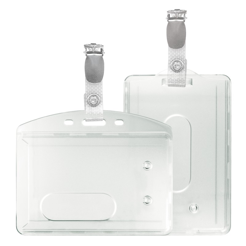 Kartenhalter mit Kartenclip (Hosenträgerklemme und verstärkte Lasche) - IDS48