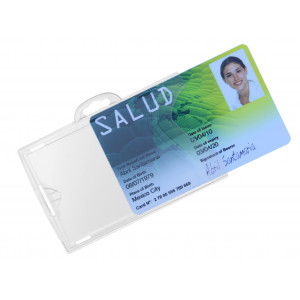Badge holder with 1 clear and 1 frosted side - Landscape |Sogedex