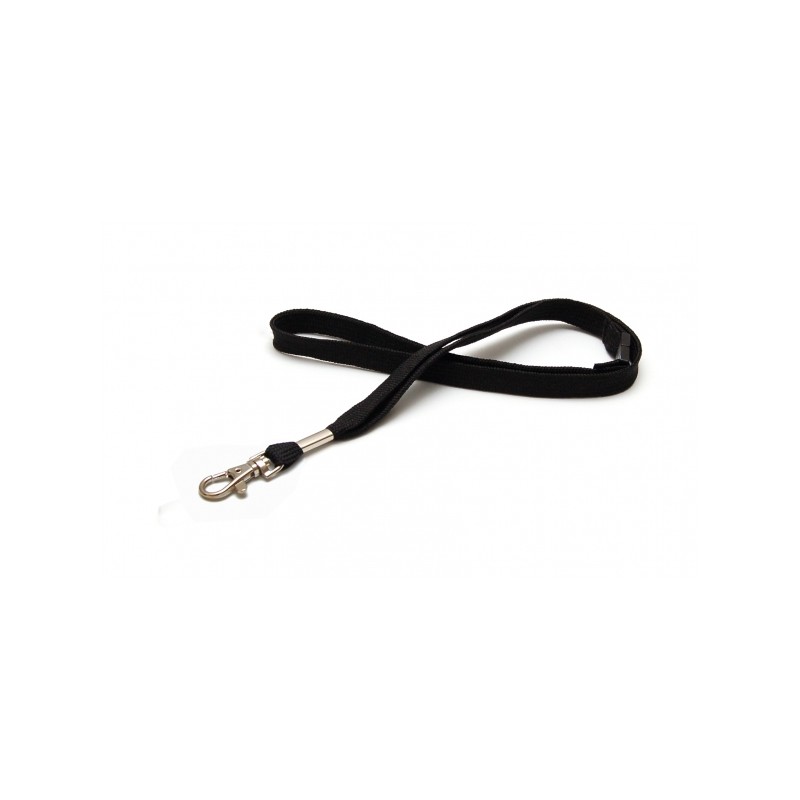 Cordon sécuritaire noir avec crochet nickelé (lot de 10) Cordon sécuritaire noir avec crochet nickelé (lot de 10)