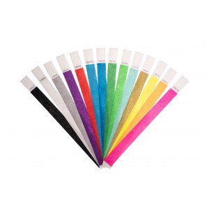Lot de 100 bracelets 19mm papier indéchirable Tyvek