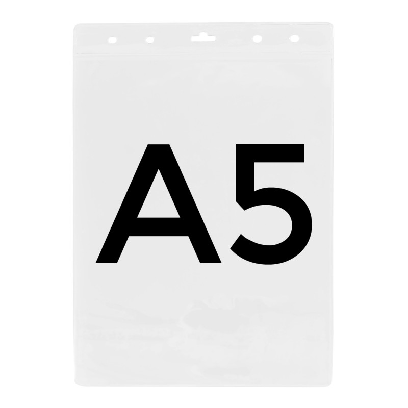 Porte-carte souple transparent avec perforation oblongue