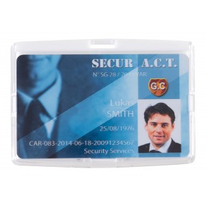 Porte badge à fermeture clipsable dorsale