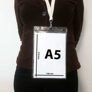 Porte badge A5 transparent souple