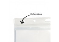 Porte badge A5 hermétique transparent souple
