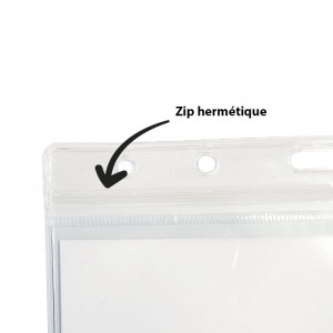 Porte badge A5 hermétique transparent souple