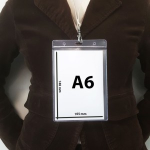 Porte badge A6 transparent souple  - PVC recyclé