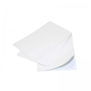 Pack of 100 white PVC printing cards - 1 adhesive side