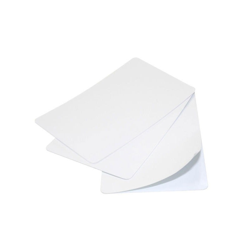 Set mit 100 PVC-Karten, weiß – 1 Klebeseite
