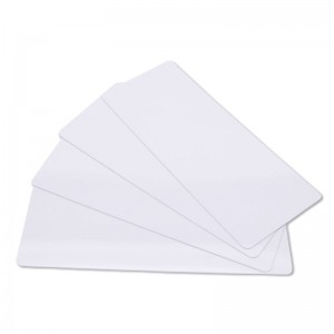 Lot de 100 cartes longues à imprimer PVC blanches - 120 x 50 mm