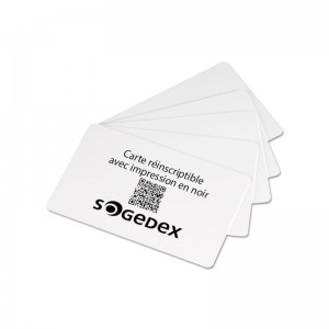 Pack of 100 rewritable PVC cards (pack of 100)