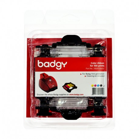 Kit Badgy 1 pour 100 impressions : ruban couleur + kit nettoyage