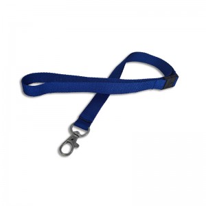 15 mm ecological lanyard with safety feature and nickel free metal hook