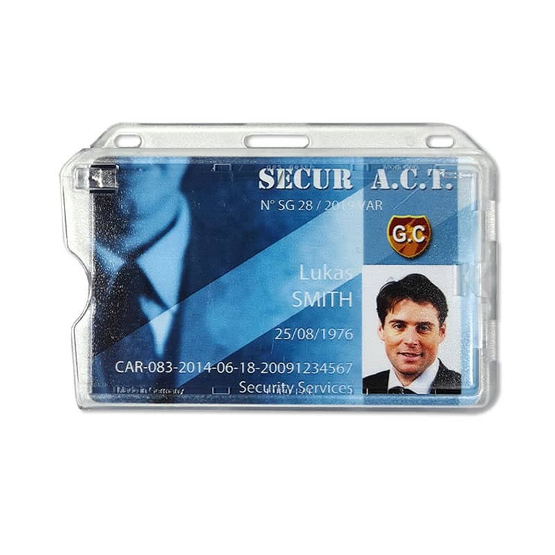 Porte badge 1 carte multi-position Bleu