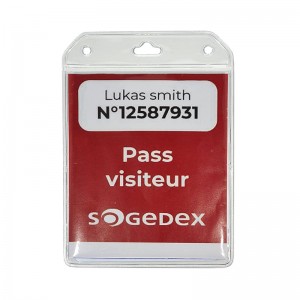 Badge holder for 2 cards with double perforation | Sogedex