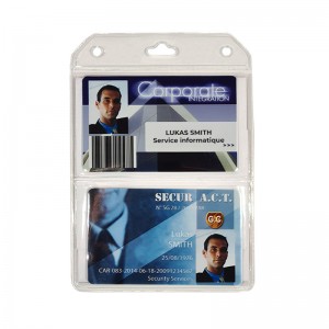 Badge holder for 2 cards with double perforation | Sogedex