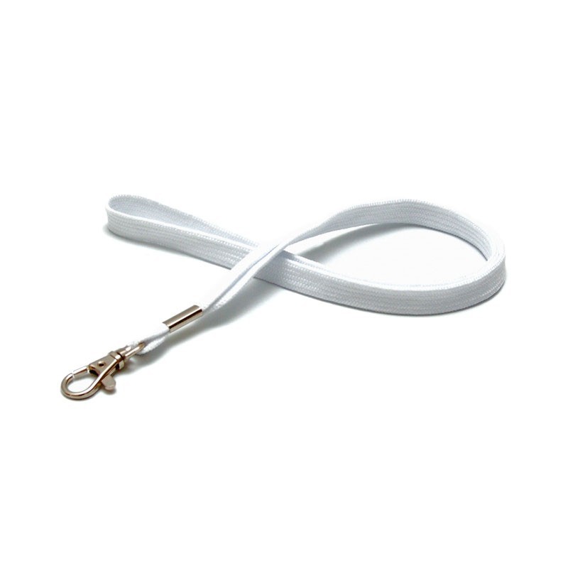 12 mm tube polyester lanyard with nickel-plated dog hook (pack of 100)