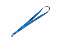 15mm flat satin lanyard with safety feature and metal dog hook
