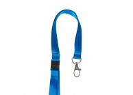 15mm flat satin lanyard with safety feature and metal dog hook