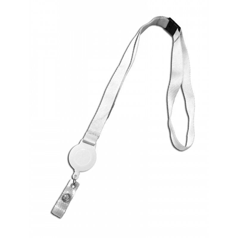 15mm flat lanyard with badge reel and safety feature (pack of 100)