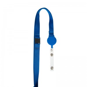 15mm flat lanyard with badge reel and safety feature (pack of 100)