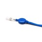 Cordon tour de cou plat 10 mm satiné avec enrouleur attache badge (lot de 100)