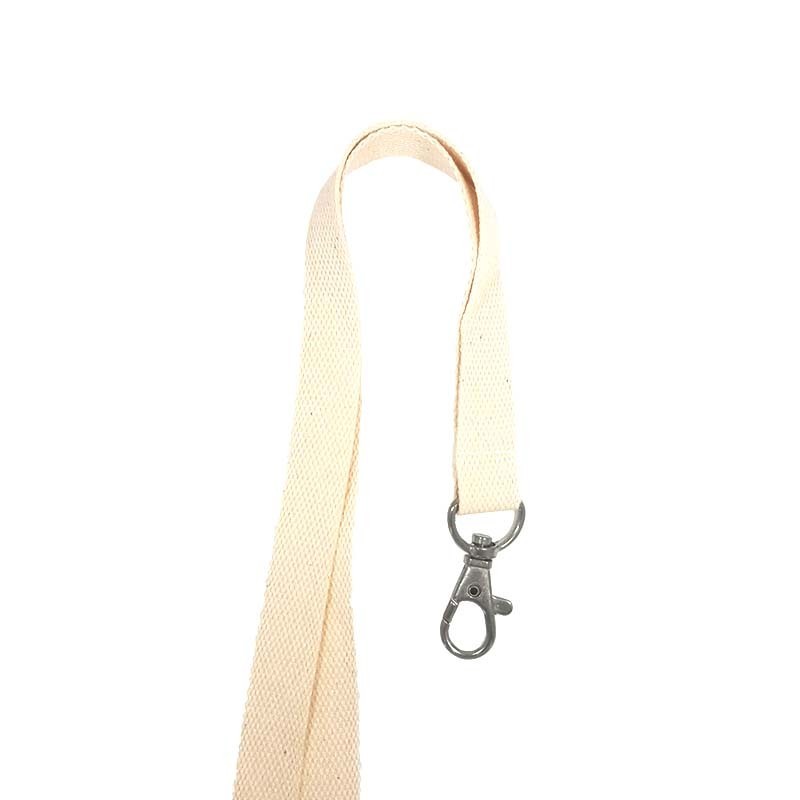 15mm flat cotton lanyard with nickel-free metal hook