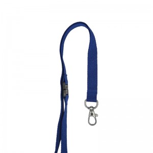 RPET-Lanyard, 15 mm breit, mit Metallhaken aus nickelfreiem (100 Stk)