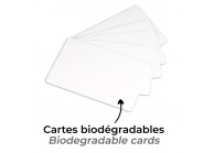 Pack of 100 biodegradable PVC cards – white