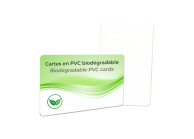 Lot de 100 cartes en PVC biodégradable – Blanches