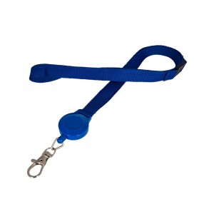 15mm flat lanyard with badge reel, metal hook and safety feature (pack of 100)
