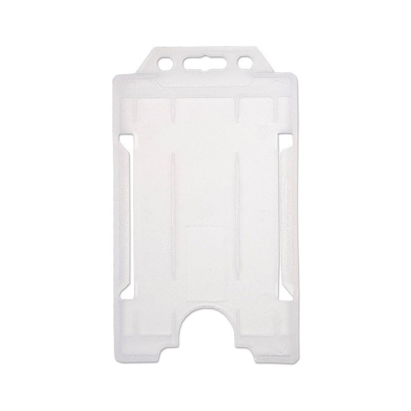 Biodegradable plastic badge holder for 1 card – Portrait (pack of 100)