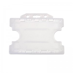 Porte-badge en plastique biodégradable pour 2 cartes – horizontal (lot de 100)