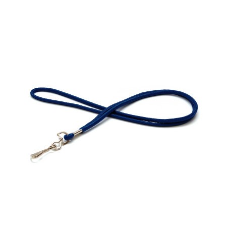 Polyester round lanyard 4 mm with metal swivel hook (pack of 100)