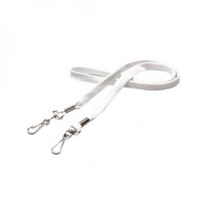 Cordon tour de cou tube 12 mm double attache (lot de 100) | Sogedex