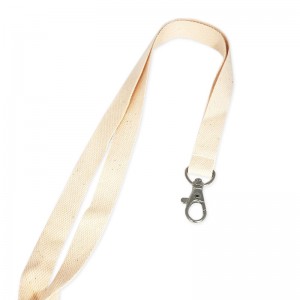 15mm flat cotton lanyard with nickel-free metal hook