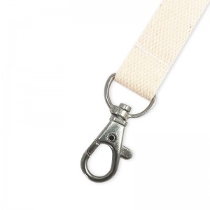 15mm flat cotton lanyard with nickel-free metal hook