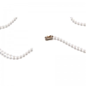 White plastic ball chain necklace for badges and badge holders