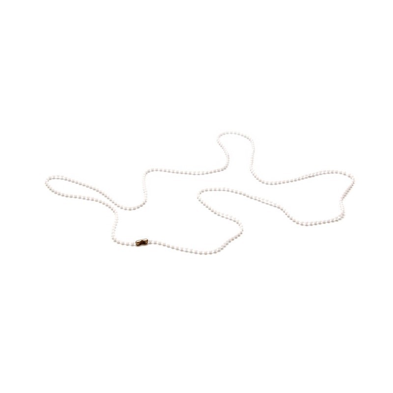 Chaînette plastique pour badge ou porte-badge - blanc (lot de 100)
