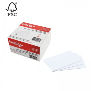 Pack of 100 white paper cards, ideal for Badgy100 & Badgy200