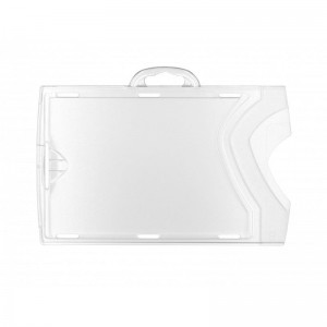 Badge holder with 1 clear and 1 frosted side - landscape - IDX 140 (pack of 100)