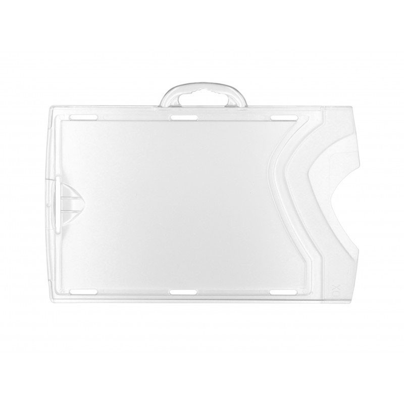 Badge holder with 1 clear and 1 frosted side - landscape - IDX 140 (pack of 100)