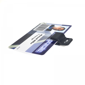 Attache porte-badge Grip - Plastique noir (lot de 100)