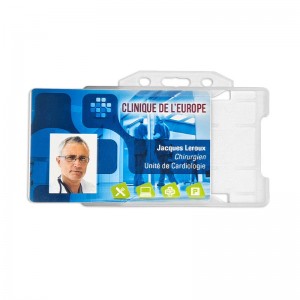 Porte-badge protection 1 face – Transparent – Horizontal (lot de 100)