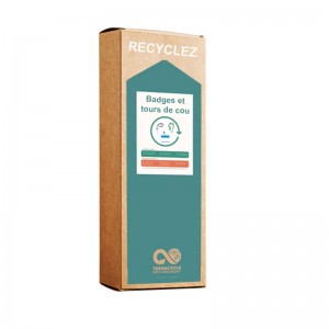 Recycling box for badge holders, lanyards, and fasteners (per unit)