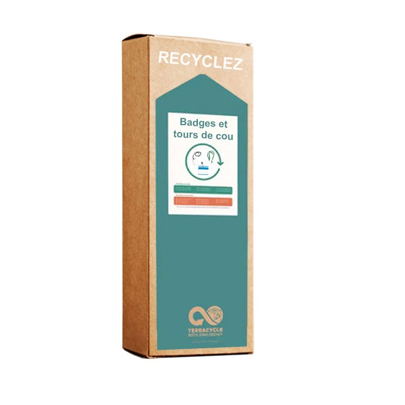 Recycling box for badge holders, lanyards, and fasteners - Large size (per unit)
