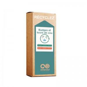 Recycling box for badge holders, lanyards, and fasteners - Medium size (per unit)