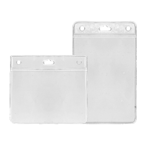 Porte-carte avec trou oblong porte-badge transparent horizontal en plastique  rigide, pochettes pour cartes d'identification et badge : :  Fournitures de bureau