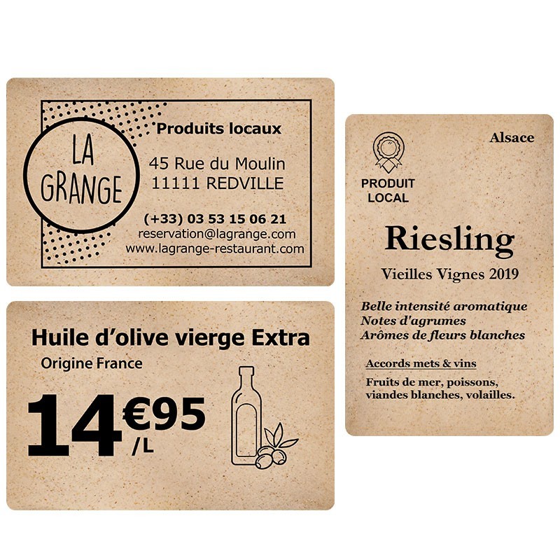 Pla Sample Card Pack of 100 PLA/Biosourced Wood Cards - Biodegradable | Sogedex